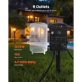 thumbnail image 2 of VEVOR Outdoor Power Stake, 50FT Extension Cord, Outdoor Power Strip Weatherproof with Cover, Remote Control Dusk to Dawn Light Timer Waterproof, 2 of 9