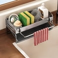 thumbnail image 1 of Kitchen Sponge Holder and Sink Storage Rack | Soap Dispenser and Accessory Organizer | Countertop Draining Basket for Sponges, Brushes, and Cleaning Tools | Plastic Kitchen Caddy, 1 of 6
