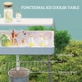 thumbnail image 4 of Outsunny 2-Tier Folding Ice Table with Drain, Outdoor Cooler Table, White, 4 of 10