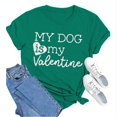 thumbnail image 2 of DondPO Chandails de la Saint-Valentin Femmes Saint-Valentin Mon Chien Est Mon Chandail à Imprimé de la Saint-Valentin T-Shirt à Col Rond Imprimé T-Shirt à Enfiler pour Femme Hauts de la Saint-Valentin Chandail à Enfiler de la Saint-Valentin Vert 2TG Liquidation!, 2 of 8