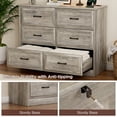 thumbnail image 4 of VEANERWOOD Commode à 6 Tiroirs pour Chambre, Commode en Bois avec Station de Recharge, Gris, 4 of 10