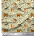 thumbnail image 1 of Soimoi Poly Georgette Fabric Kangaroo,Elephant & Lion Animal Fabric Prints by Yard 42 Inch Wide, 1 of 3