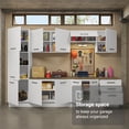 thumbnail image 4 of Madesa Ensemble d'Armoires de Rangement de Garage 125 Po L avec 11 Portes, Multiples Compartiments et 3 Tiroirs, Organisation Modulaire, Garde-Manger, Base, Armoire, Placard - Blanc, 4 of 11