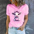 thumbnail image 4 of Meichang T-Shirts Graphiques pour Femmes, T-Shirts de la Saint-Valentin, Imprimé Amour Doux, Manches Courtes, Col Rond, Chandail Ample, Hauts de Vacances Décontractés, 4 of 5