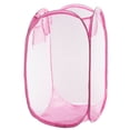 thumbnail image 1 of SHISUYAN Foldable Up Easy Open Mesh Laundry Clothes Hamper Basket for College Dorm (Pink), 1 of 5