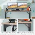 thumbnail image 4 of BestOffice Modern Computer Desk for Home Office, Writing Study Table with Metal Frame, White, 4 of 7