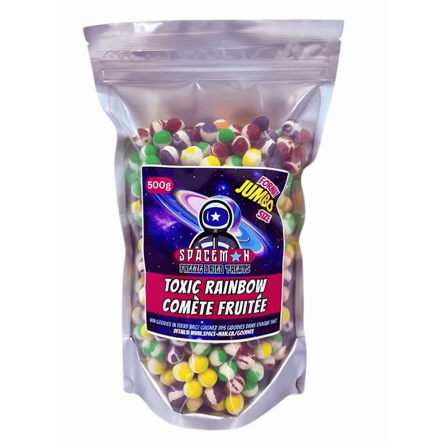 Spaceman Toxic Rainbow Freeze-Dried Candy, Light & Crunchy Bites, 500g Resealable Bag