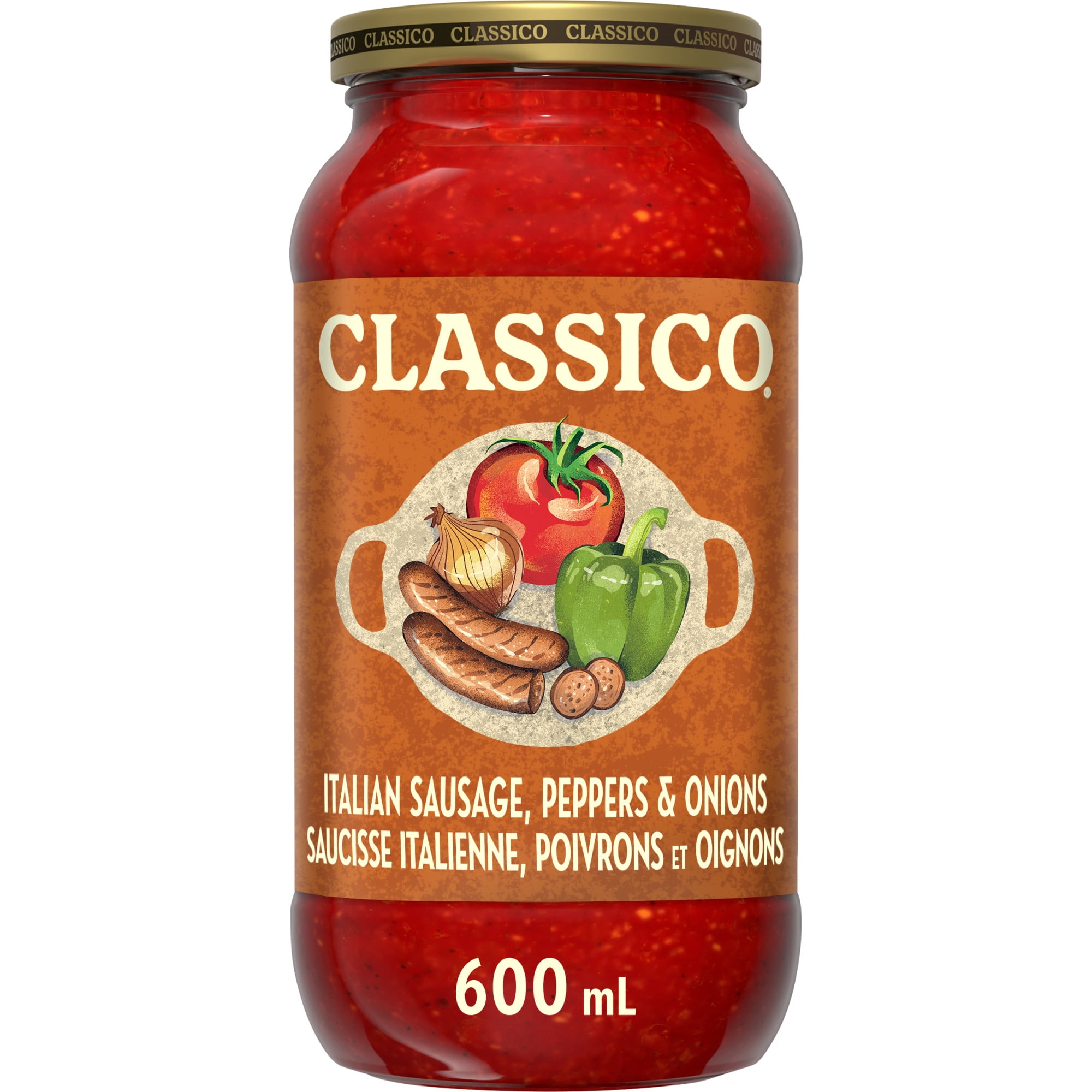 Classico Italian Sausage, Peppers & Onions Pasta Sauce, 600 mL Jar