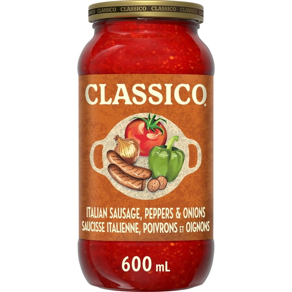 Classico Italian Sausage, Peppers & Onions Pasta Sauce, 600 mL Jar