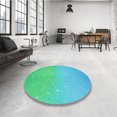 thumbnail image 4 of Ahgly Company Tapis d'Intérieur Lavable en Machine Carré Transitionnel Turquoise Foncé Vert, 7 Pieds Carré, 4 of 7