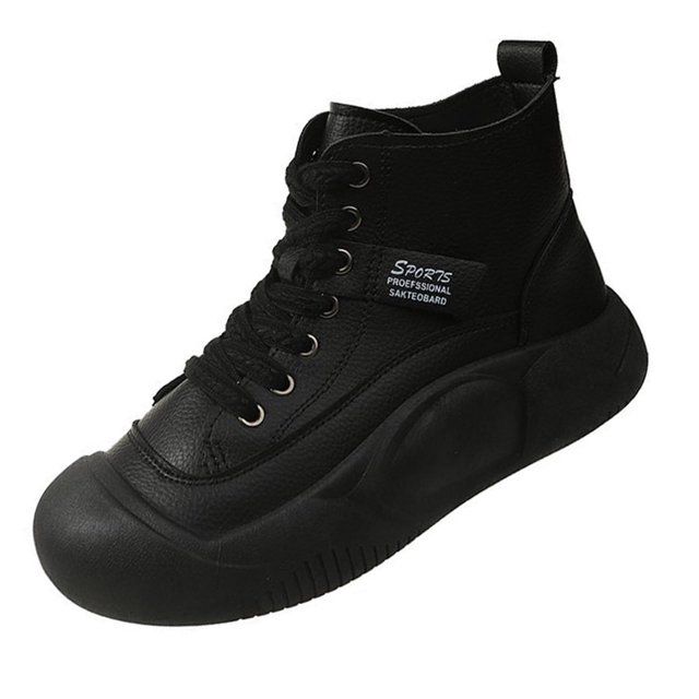 Espadrilles Montantes Semelle Épaisse Lacets Bottines pour Randonneur Automne Randonnée Noir 38