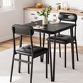 thumbnail image 1 of Small Dining Table Set for 2, Space Saving 3 Piece Square Dining Set for Small Apartments and Home Offices, Small Kitchen Table and Chairs Set, Furniture Set Dinette，Table with 2 Chairs, 1 of 9