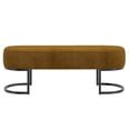 thumbnail image 3 of Banc contemporain revêtu de velours, moutarde, 3 of 7