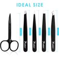 thumbnail image 4 of Eyebrow Tweezers Set for Professionals – Stainless Steel Precision Tweezers for Ingrown Hair, Facial Hair, Splinter and Blackhead Remover (Flat, Pointed, Slant, Point Slant Tip & Scissor), 4 of 8