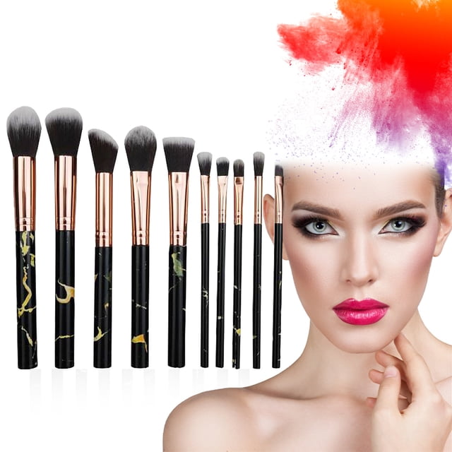WIFKLSIIPG 10PC Portable makeup brush set, foundation brush, eye shadow brush set