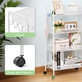 thumbnail image 4 of Kingrack Rolling Cart, 4-Tier Metal Utility Cart with wheels for Office and Home, White, 4 of 8