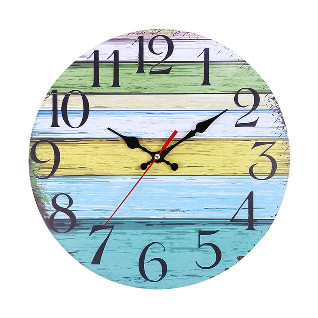 Decorative Round Wall Clock Arabic Numerals Wall Clock Ticking Quartz Movement Decorative Clock