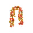 thumbnail image 2 of LSLJS Halloween Thanksgiving Decorations Artificial Leaf Garland Rattan Hanging Pumpkin Maple Leaf Garland Indoor Home Halloween Christmas Party Fireplace Decorations, Plasti C Maple Leaf Rattans, 2 of 7