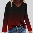 thumbnail image 2 of Hauts à Manches Longues pour Femmes Mode Décontractée Col en V Confortable Haut Imprimé T-Shirt Blouse Hauts Col en V pour Femmes Hauts Décontractés Mode pour Femmes Hauts à Manches Longues, 2 of 4
