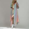 thumbnail image 2 of Ketyyh-chn99 Robes d'Invitée de Mariage pour Femmes 2024 Robe d'Été Robe Extensible Robe Bohème à Fleurs pour Femme Portefeuille Col en V Manches Courtes Ceinturée Ourlet à Volants Ligne A Fluide Robes Maxi Multicolore,G, 2 of 5