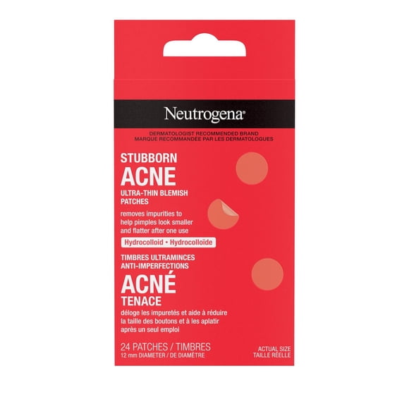 Timbres anti-imperfections Neutrogena Acné tenace, Traitement hydrocolloïde ponctuel, Timbre antiacné, Hypoallergénique,