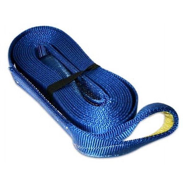 Bulldog Whes Sangle de Récupération 20015 Longueur Fixe; Largeur 3 Pouces x Longueur 10 Pieds; Non Extensible; Charge Maximale de 10000 Livres; Résistance à la Rupture 30000 Livres; Sans Manchon; Bleu; Polyester