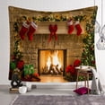 thumbnail image 3 of Xmas Fireplace Backdrop Christmas Tree Photography Background Party tree fireplace Banner Home Decoration, 95x73cm, 3 of 8