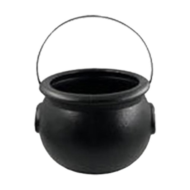 kjfeif Package Halloween Large Cauldron, Wrap Halloween Cauldron Black Plastic Witch Cauldron Kettle Halloween Cauldron Candy Rack for Halloween and St. Day Parties