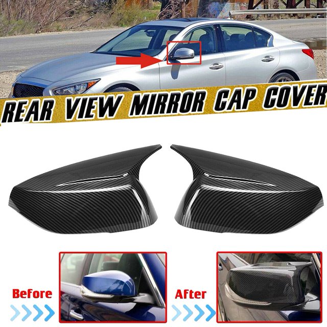 For Infiniti Q50 Q60 Q70 QX30 2014-2021 Carbon Fiber Color Rearview Mirror Cover Caps Side Door Mirror M Style Pair