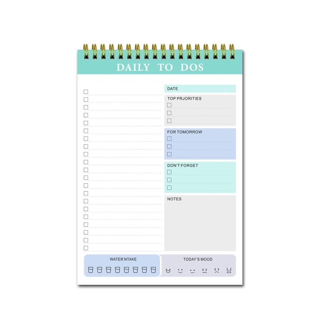 Undated Daily Task Planner Notepad with Prioritization Boxes for Office and Home Organization, 60 Sheets