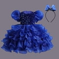 thumbnail image 4 of EGNMCR Vêtements pour Bébé Fille Robe pour Enfants Fille Robe Princesse Sans Manches Robe en Tulle à Paillettes Robe Tuftée, 4 of 6