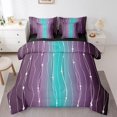 thumbnail image 1 of YST 7-Piece Comforter Set, Teal Gradient Ombre Bedding, Geometric Wave Pattern, Full, 1 of 4