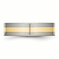 thumbnail image 3 of Titane 14k Incrustation Jaune Plat 6mm Poli Bague Taille 7.5, 3 of 6