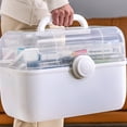 thumbnail image 4 of Guardoinrt Pill Case 2-layers First Aid Kit Storage Box Household Plastic Container Pink large, 4 of 6