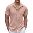 thumbnail image 1 of asjyhkr Mens Beach Button down Shirts Casual Stretch Collared Summer Travel Short Sleeve Tops, 1 of 5