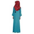 thumbnail image 4 of Bimba Islamic Clothes For Women Long Prayer Robe Maxi W/ Printed Hijab Rayon Abaya Front Button Muslim Dress, 4 of 7