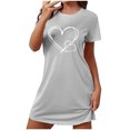 thumbnail image 1 of Cameland Chemises de Nuit à Manches Courtes pour Femmes Grande Taille, Douces et Confortables, Chemise de Sommeil Décontractée à Imprimé, Robe de Nuit pour Femmes, 1 of 4