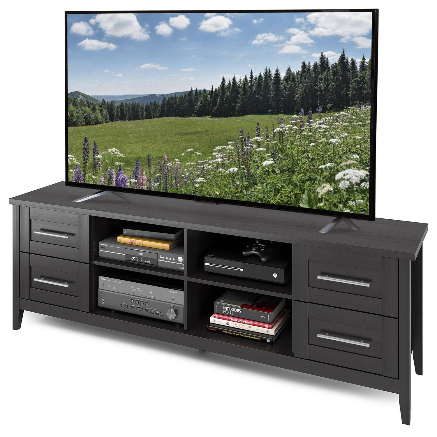 Meuble télé extra large en bois Jackson, pour téléviseurs jusqu'à 80 "