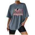 thumbnail image 1 of EQWLJWE Hauts d'Été pour Femmes Hauts pour Femmes en Liquidation Chemises d'Été Aguichant pour Femmes Col Rond Manches Courtes Hauts Imprimés Blouse Régulière, 1 of 5
