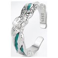 thumbnail image 3 of S925 Adjustable Swivel Silver Ring Open Ring Irregular Frill Double Textured Ring for Women, 3 of 3