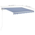thumbnail image 4 of vidaXL Store Manuel Rétractable avec Poteaux 3x2.5 m Bleu et Blanc, 4 of 5
