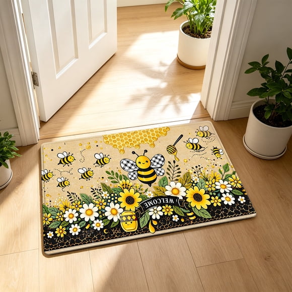 Decor Doormat Rug,Doormat Indoor Entrance Welcome,Heavy Duty Dirt Trapper Door Mat Indoor Entryway Rug Rubber Backing Super Absorbent Washable Low Profile Floor Mat For Front Door