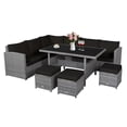 thumbnail image 3 of Patiojoy 7-Piece Wicker Patio Furniture Set Outdoor Rattan Sofa Set Conversation Couch Set Black, 3 of 10