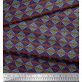 thumbnail image 2 of Soimoi Polyester Crepe Fabric Ogee Damask Print Fabric by The Yard 42 Inch Wide, 2 of 5