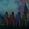 thumbnail image 4 of Cape à Capuche Unisexe Hommes Femmes Solide Longue Cape Costumes de Rôle Manteau Rétro Médiéval Gothique Accessoires de Fête, 4 of 7