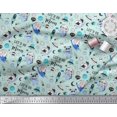 thumbnail image 3 of Soimoi Poly Georgette Fabric Planet,Rocket & Astronaut Animals Cartoon Printed Fabric 1 Yard 52 Inch Wide, 3 of 3