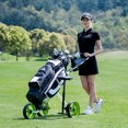 thumbnail image 2 of Patiojoy 3-Wheel Foldable Push Pull Club Trolley Golf Cart With Seat Scoreboard Bag Green, 2 of 8