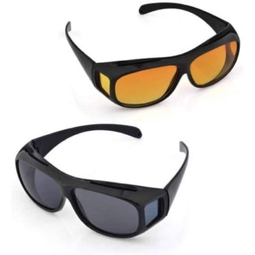 HD Day / Night Driving Glasses Fit Over Sunglasses for Men & Women - Anti Glare Polarized Wraparounds