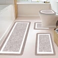 thumbnail image 4 of UsRHHA 4 Piece Bathroom Rugs Set, Absorbent Microfiber Plush Non-Slip Bath Mat with Lid Cover, Complete Bathroom Rug Collection Washable, 4 of 7