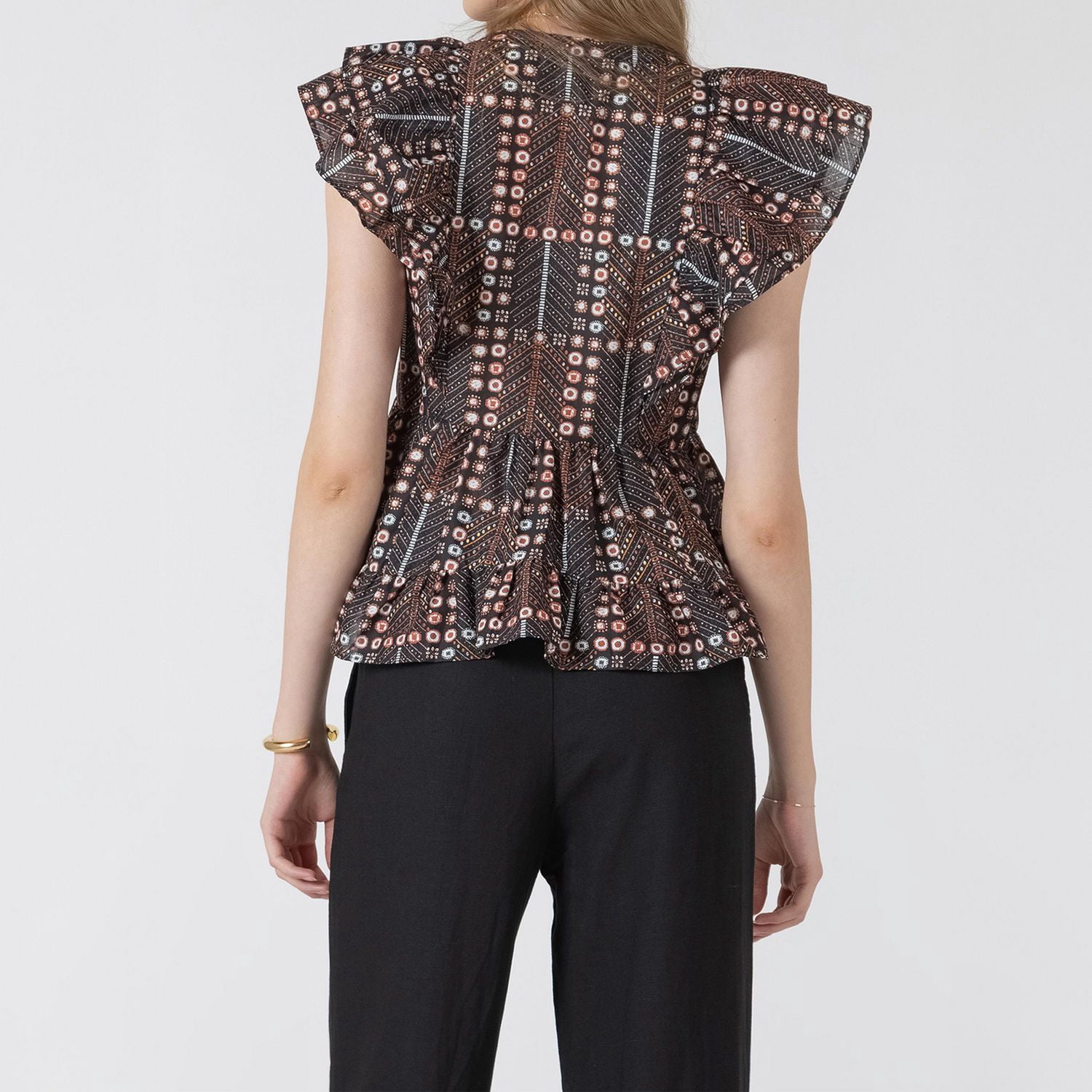 Devoted, Chemisier à volants en Tencel, tailles XS XL